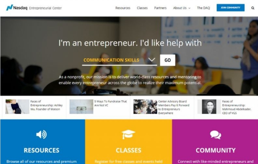 Nasdaq Entrepreneurial Center screenshot 1